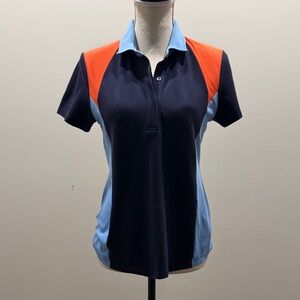 Tory Sport Navy and Orange Golf Polo